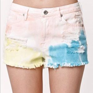 Gypsy Warrior Tie-Dye Jean Shorts, Size 5 (Juniors), High-Waisted